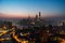 Imágenes de vista aérea, vista de ángulo alta del Bund, horizonte de Shanghai, noche, fotografía, Imagen 1