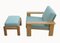 Oak Armchair with Ottoman, 1970s, Set of 2, Image 11