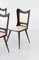 Italian Beige Skai and Mahogany Dining Chairs, 1950s, Set of 4 6