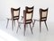 Italian Beige Skai and Mahogany Dining Chairs, 1950s, Set of 4 3