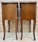 French Walnut Nightstands with One Drawer, 1940s, Set of 2 5