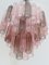 Fume’ and Pink “Tronchi” Murano Glass Chandelier from Murano 3