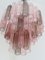 Lámpara de araña "Tronchi" de cristal de Murano en rosa de Murano, Imagen 3