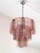 Fume’ and Pink “Tronchi” Murano Glass Chandelier from Murano 5