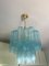 Lámpara de araña Tronchi de cristal de Murano en azul claro de Murano, Imagen 1