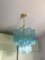 Lámpara de araña Tronchi de cristal de Murano en azul claro de Murano, Imagen 5