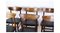 Danish Design Black Leather Rosewood Dining Table Chairs, Set of 6 2