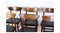 Danish Design Black Leather Rosewood Dining Table Chairs, Set of 6, Image 2