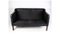 Black Leather Two-Seater Sofa from Stouby Møbelfabrik, Image 2