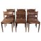 Danish Design Rosewood with Brown Leather Dining Chairs, Set of 6, Image 1