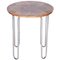 20th Century Bauhaus Rounded Walnut and Chrome Side Table by Robert Slezák, 1930s 1