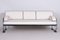 Bauhaus White Leather Tubular Chrome Sofa by Robert Slezák, 1930s, Image 2