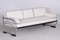 Bauhaus White Leather Tubular Chrome Sofa by Robert Slezák, 1930s 5