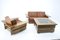 Finnish Living Room Lounge Leather Set from Häme Furniture, 1970s, Set of 3 1