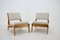 Hunting Chairs and Stool by Uno & Östen Kristiansson in Bouclé Fabric, Set of 3 2