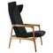 Oak Wing Chair in Bouclé Upholstery, Czechoslovakia, 1960s 1