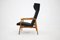 Oak Wing Chair in Bouclé Upholstery, Czechoslovakia, 1960s 8