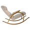 Bent Beech Rocking Chair in Bouclé, 1960s, Image 1