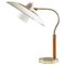 Mid-Century Swedish Model 600 Table Lamp in Brass, Glass and Wood from Boréns 1