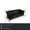 Black Leather Sofa Three-Seater 322 Couch from Rolf Benz 2