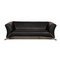 Black Leather Sofa Three-Seater 322 Couch from Rolf Benz 1