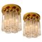 Brass and Glass Lights Ceiling Fixtures from Limburg Glashütte, 1970s, Set of 2, Image 3
