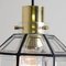 Iron and Clear Glass Pendant Light from Glashütte, 1960s 4