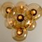 Brass Cascade with Seven Hand Blown Globes Ceiling Lamp from Glashütte Limburg, Image 9