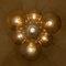 Brass Cascade with Seven Hand Blown Globes Ceiling Lamp from Glashütte Limburg 2