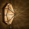 Octagonal Brass Glass Ceiling Light from Glashütte Limburg, 1970s 8