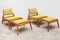 German Hunting Lounge Chairs & Ottoman by Werkstätten Hellerau, 1950s, Set of 2 2
