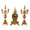Louis XV Style Gilt Bronze and Partitioned Enamel Mantel, Set of 3 1