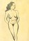 André Meaux Saint-Marc, nackte Frau, Original Stift und Aquarell, 1900 1