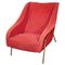 Vintage Red Armchair, Italy, 1950s 1