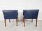 Blue Leather Armchairs from Durlet, 1990s, Set of 2 9