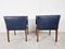 Blue Leather Armchairs from Durlet, 1990s, Set of 2, Image 9