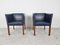Blue Leather Armchairs from Durlet, 1990s, Set of 2 3