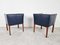 Blue Leather Armchairs from Durlet, 1990s, Set of 2 8