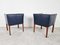 Blue Leather Armchairs from Durlet, 1990s, Set of 2, Image 8