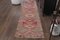 Turkish Handmade Wool Oushak Runner Rug in Pink & Gold 1