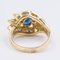 Vintage Yellow Gold Ring with Central Sapphire and Diamonds, 1970s 4