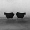 Belgian Black Lounge Chairs, 1970s, Set of 2 3