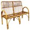 Italian Mid-Century Modern Rattan Bench with Armrests, 1960s 1