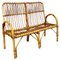 Italian Mid-Century Modern Rattan Bench with Armrests, 1960s, Image 1