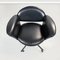Italian Mid-Century Modern Armchair in Black Leather and Black Metal, 1970s 5