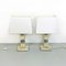 Italian Mid-Century Modern Steel and Travertine Table Lamps, 1970s, Set of 2, Image 3