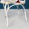 Italienische Mid-Century Gartenstühle & Tisch aus weißem Schmiedeeisen, Glas & Stoff, 1960, 5er Set 11