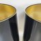 Mid-Century Italian Brass Table Lamps with Glossy Black Lampshades, 1940s, Set of 2 14