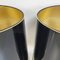 Mid-Century Italian Brass Table Lamps with Glossy Black Lampshades, 1940s, Set of 2, Image 14