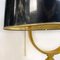 Mid-Century Italian Brass Table Lamps with Glossy Black Lampshades, 1940s, Set of 2 15